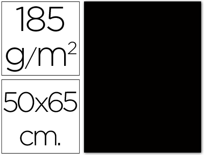 Cartulina Guarro 50x65cm. 185g/m² negra